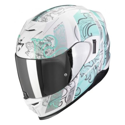 Scorpion Exo-520 EVO FASTA Blanco-Azul Casco Integral de Moto Original