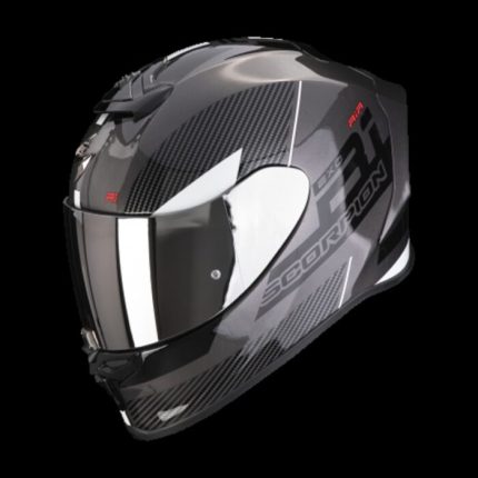 Scorpion Exo-R1 Evo Air Final Plata Oscuro/Negro/Blanco Casco Integral Moto Original