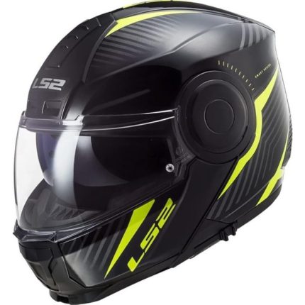 LS2 FF902 Scope II Skid Negro Amarillo Casco Modular Moto
