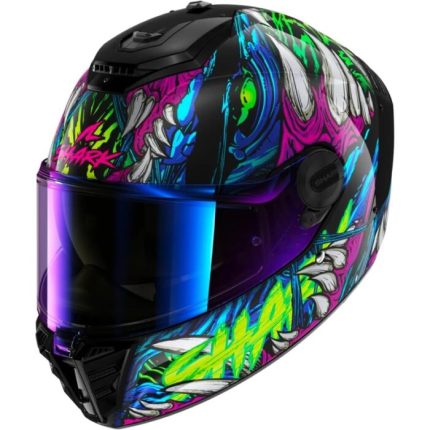 Shark Spartan RS Shaytan Negro Verde Violeta Casco Integral de Moto Original