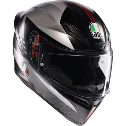 AGV K1 S Lap Negro Mate Rojo Casco de Motocicleta